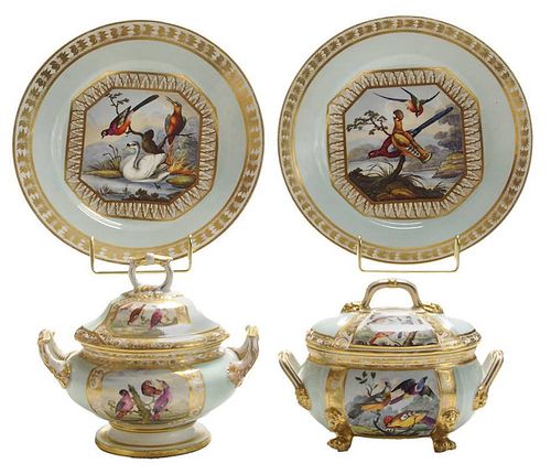 Two Small Tureens and Two Plates