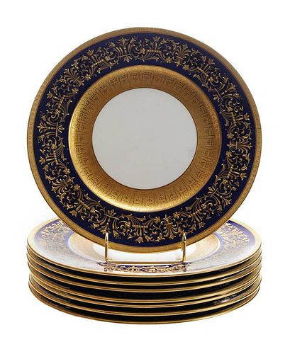 Eight Cauldon Porcelain Service Plates