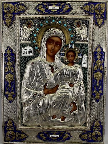 Large Russian Icon, Mother and Child