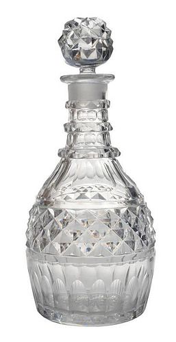 Cut Crystal Ring-Turned Decanter and