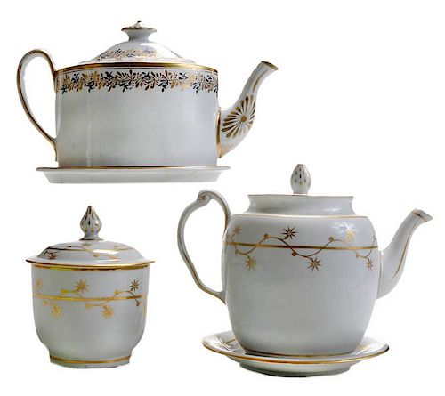 Two New Hall Porcelain Teapots,