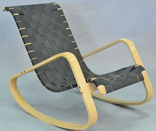 Luigi Crassevig Dondolo Bentwood rocking chair, stamped on bottom, made in 1970's.