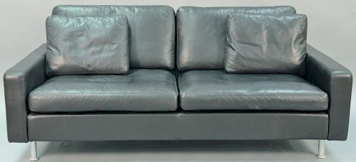 COR Conseta leather sofa with ottoman. lg. 72in.