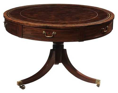 Regency Style Leather-Top Inlaid