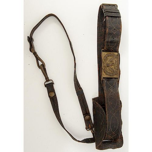 Officer's Bridle Leather Sword Belt and Plate