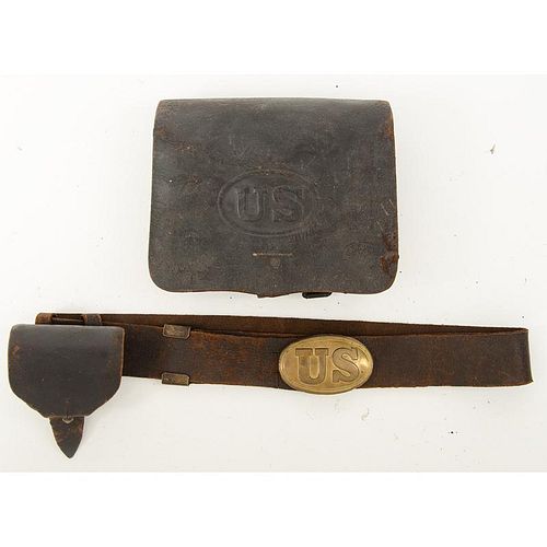 Civil War Musket Cartridge box, with Cap Box and 1839 Belt and Plate.
