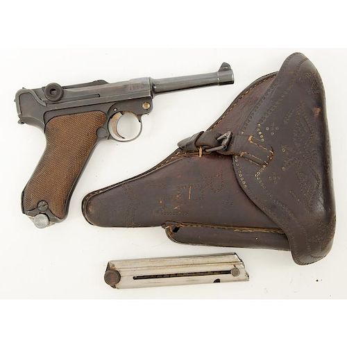 **German Luger Pistol With Holster Extra Mag