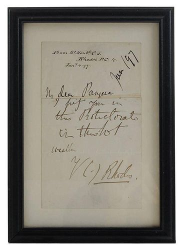 Cecil John Rhodes Autograph