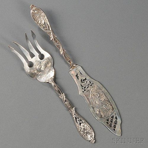 Set of French .950 Silver Fish Servers