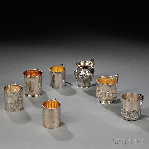 Seven American Sterling Silver Mugs