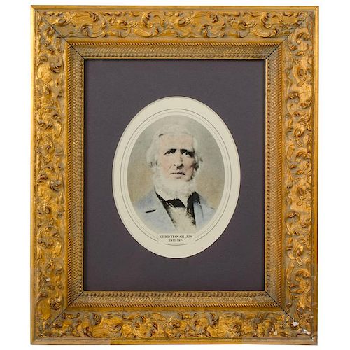 Framed Oval Contemporary Copy of Image of Christian Sharps