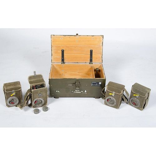Crate with Four Field Phones