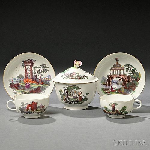 Three Dr. Wall Period Worcester Porcelain Items