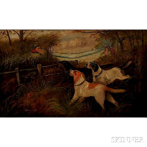 Attributed to Robert Cleminson (British, 1844-1903)      Hunting Dogs and Pheasant