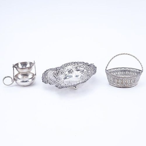 Grouping of Three (3) Sterling and Silver Plate Tableware.