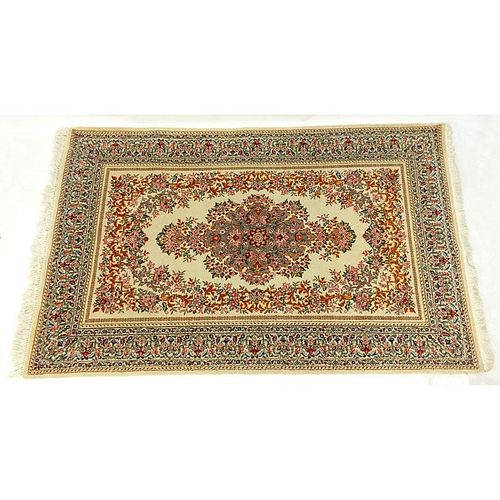 Semi-Antique Wool and Silk Rug.