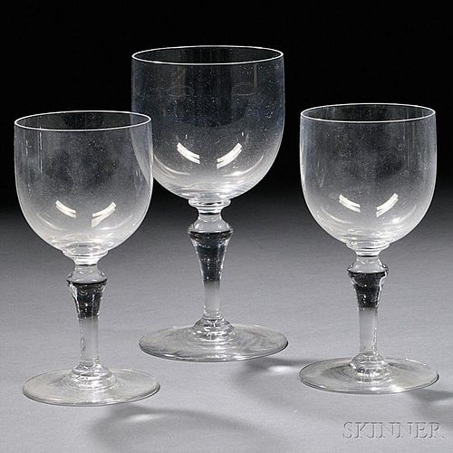 Seventeen Pieces of Baccarat Pattern Colorless Crystal Stemware