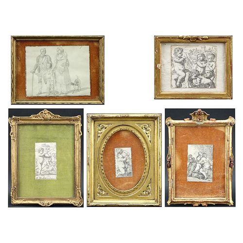Grouping of Six (6) Antique to Vintage Artworks.