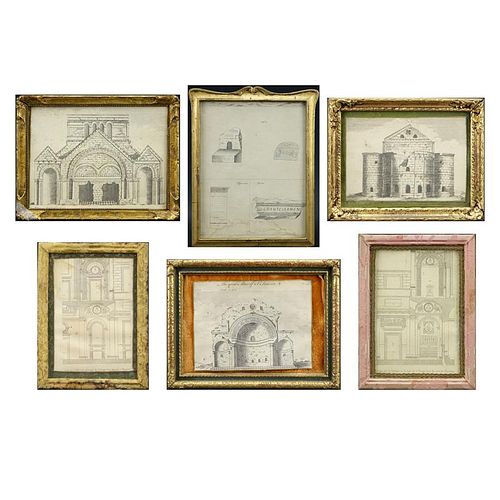 Grouping of Six (6) Antique to Vintage Engravings.