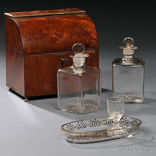 Regency Brass-mounted Mahogany-veneer Decanter Box
