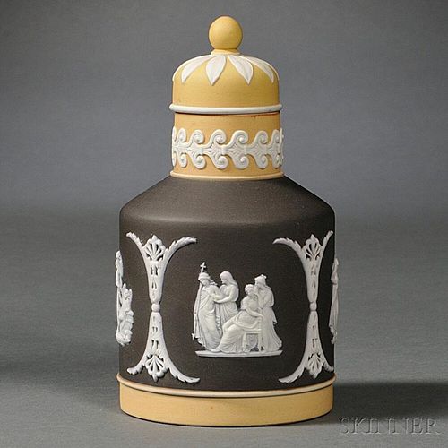 Wedgwood Three-color Jasper Dip Tea Canister and Cover