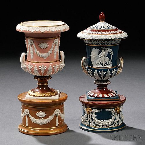 Two Wedgwood Victoria Ware Two-handled Urns