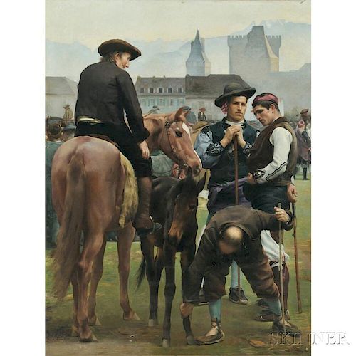 Joseph Auguste Rousselin (French, 19th Century)      La Foire de la St.-Martin à Pau