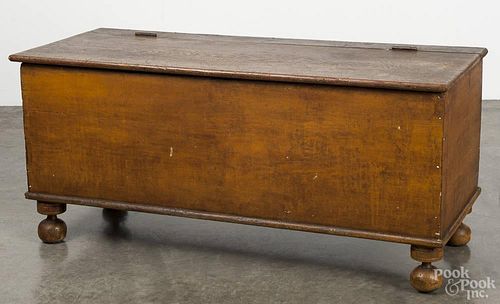 Pennsylvania painted pine blanket chest, 19th c., retaining its original ochre surface, 23 1/2'' h.,