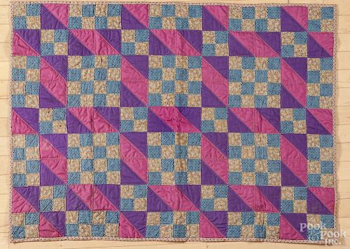 Pennsylvania patchwork baby quilt, early 20th c., 33'' x 44''.