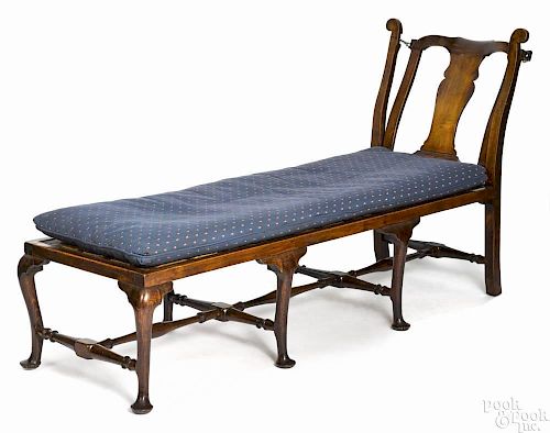 New England Queen Anne maple daybed, ca. 1760, 37'' h., 67'' w.