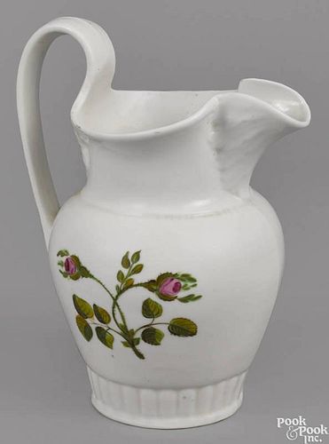 Philadelphia Tucker porcelain pitcher, ca. 1825, with thistle decoration, 9 1/4'' h.