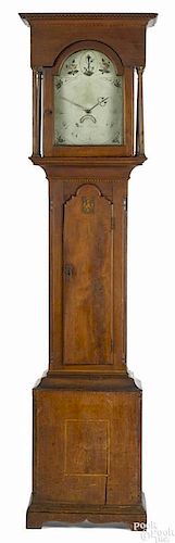 Lancaster County, Pennsylvania Chippendale walnut tall case clock, late 18th c., with a thirty-hou
