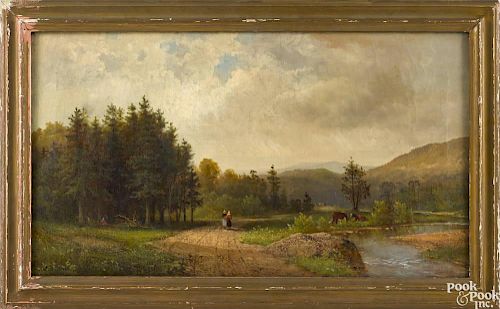 James Brade Sword (American 1839-1915), oil on canvas landscape, signed lower left, 20'' x 36''.