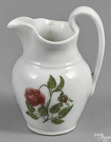 Philadelphia Tucker porcelain cream pitcher, ca. 1825, with thistle decoration, 5 1/4'' h.