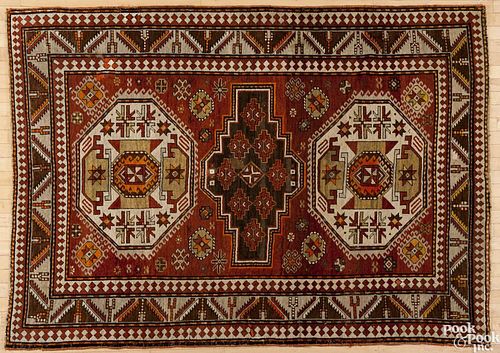 Kazak carpet, ca. 1920, 7'7'' x 5'6''.