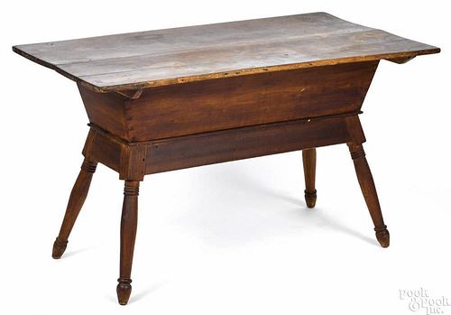 Pennsylvania pine dough box table, 19th c., with a splay leg base, 29'' 1/2'' h., 51 1/2'' w., 28 1/4