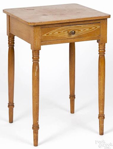 Lancaster, Pennsylvania painted poplar one-drawer stand, 19th c., retaining its original ochre gra