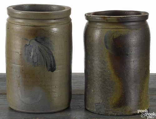 Strasburg, Virginia one-gallon stoneware jar, 19th c., impressed Geo. W. Miller Strasburg, VA, w