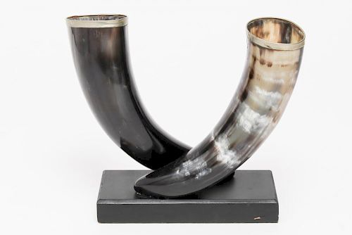 Mid-Century Modern Double-Horn Centerpiece Vase