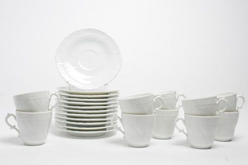 Richard Ginori Porcelain Cups & Saucers, Set of 10