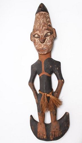 Oceanic Tribal Carved & Painted Wood Figure