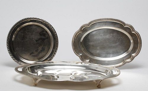 Silver-Plate Serving Trays & Platters, Group of 3