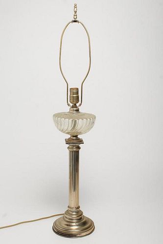 Silver-Plate & Glass Table Lamp
