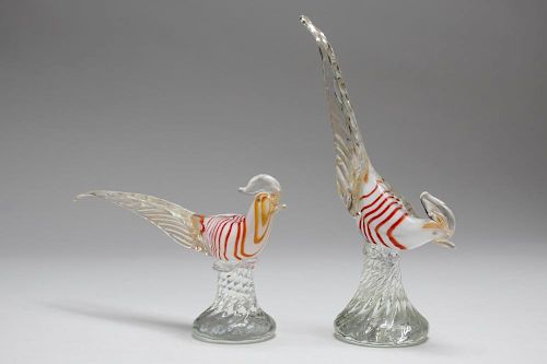 Murano Glass, attrib. Barovier- Bird Figurines