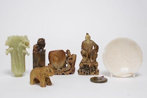 Chinese Hardstone Carvings, Group of 6