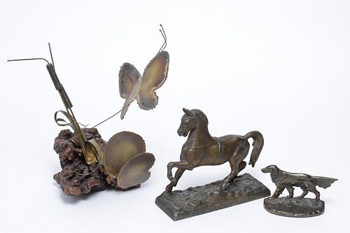 Animalier Sculptures, Metal, 3 Vintage