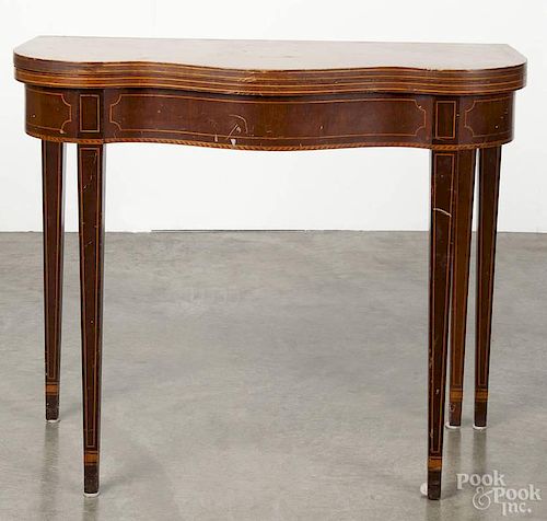 Biggs Federal style mahogany games table, 20th c., 30'' h., 36'' w.