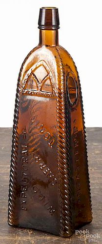 Rohrer's Lancaster, Pennsylvania Wild Cherry Tonic amber bottle, 10 1/2'' h.