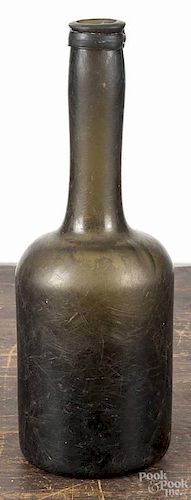 Blown olive glass bottle, ca. 1800, 10 1/2'' h.