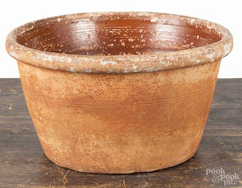 Adams County, Pennsylvania redware bowl, inscribed Cornelius Brown Near Hampton May 18 1878 Adams C
